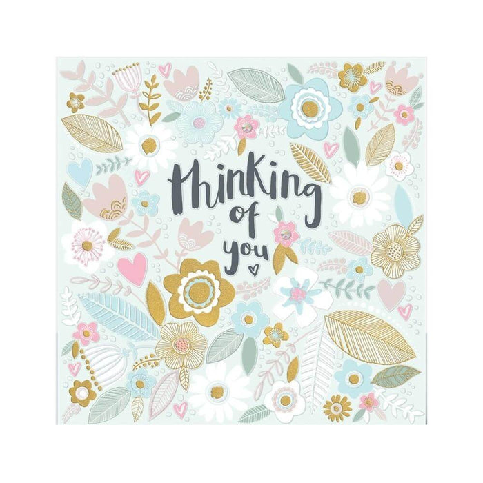  a Thinking of You Greeting Card with Floral Pattern Design