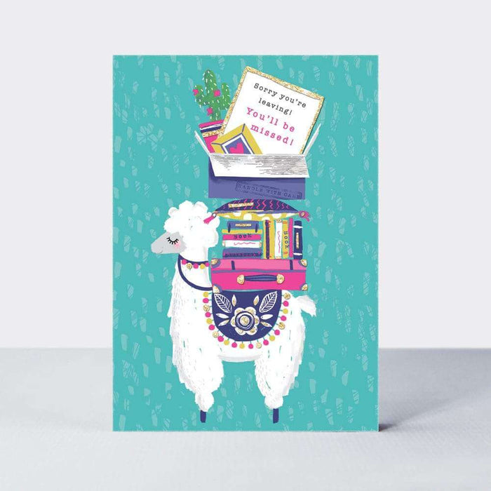 Sorry You're Leaving Card with Lama Design