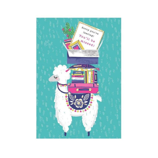  a Sorry You're Leaving Card with Lama Design