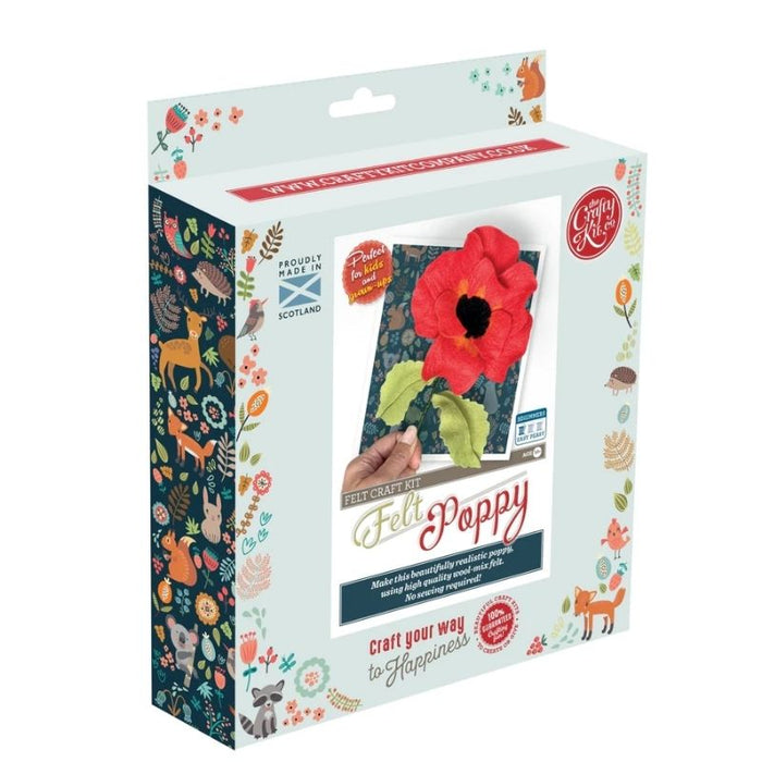 The Crafty Kit Co Poppy Needle Felting Kit