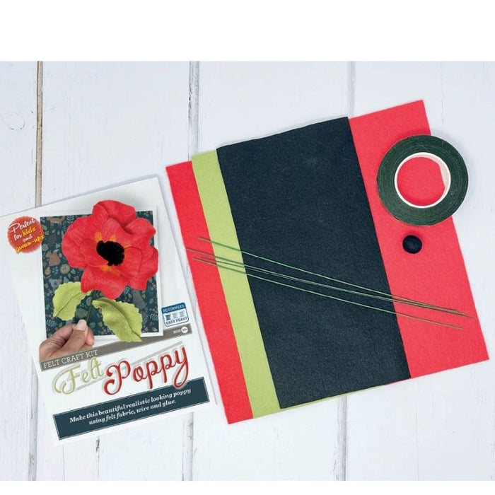 The Crafty Kit Co Poppy Needle Felting Kit