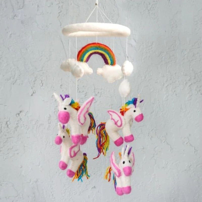Rainbow Unicorn Cot Mobile Felt Baby Nursery Mobile