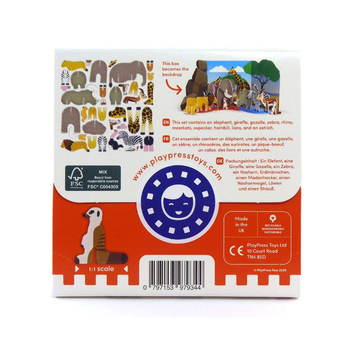 Playpress Savannah Animals Pop-out Eco Friendly Playset