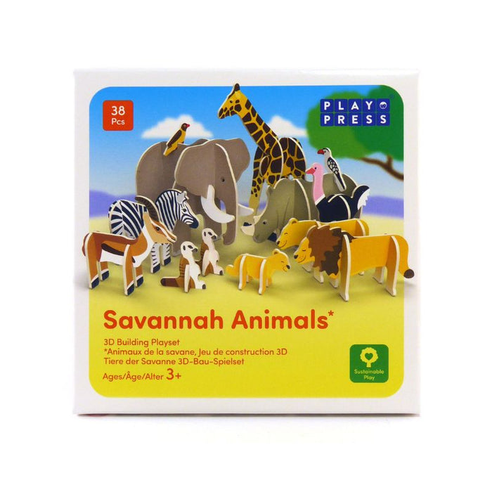 Playpress Savannah Animals Pop-out Eco Friendly Playset