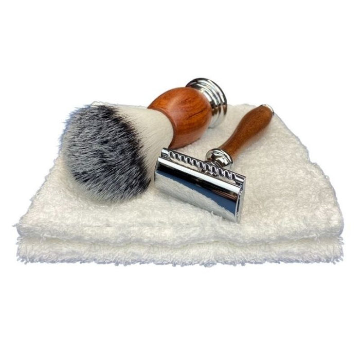 Old Fashioned Razor & Shaving Brush Set by Practical Pogonotrophy