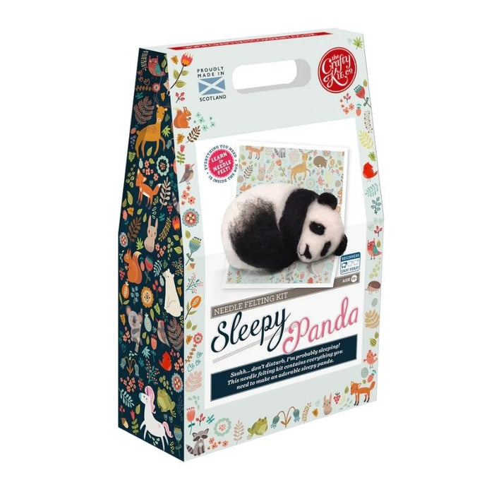 The Crafty Kit Co Sleepy Panda Needle Felting Kit