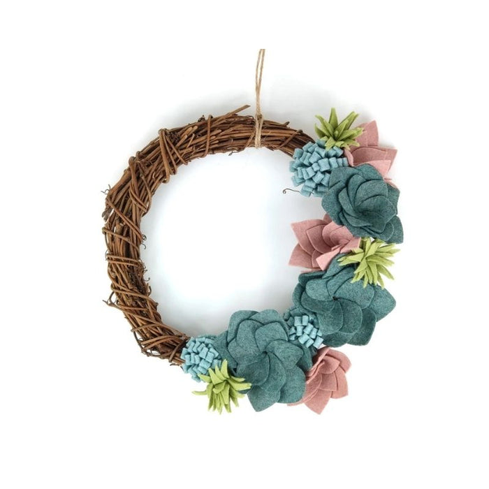 The Crafty Kit Co Succulent Felt Wreath Craft Kit