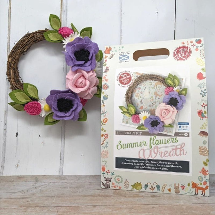 The Crafty Kit Co Summer Flowers Wreath Needle Felting Kit