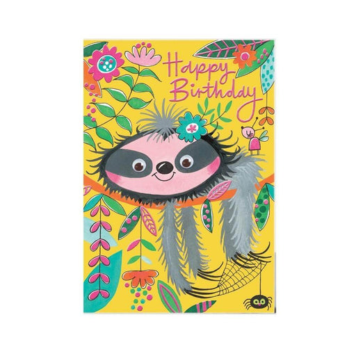  a Happy Birthday Card with Sloth Design