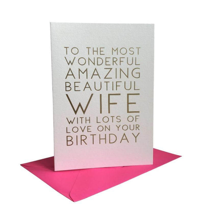 Wonderful Amazing Wife Birthday Card