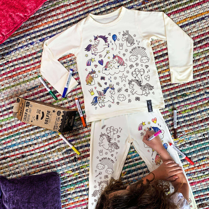 Selfie Craft Co Unicorn Colour In Pyjamas