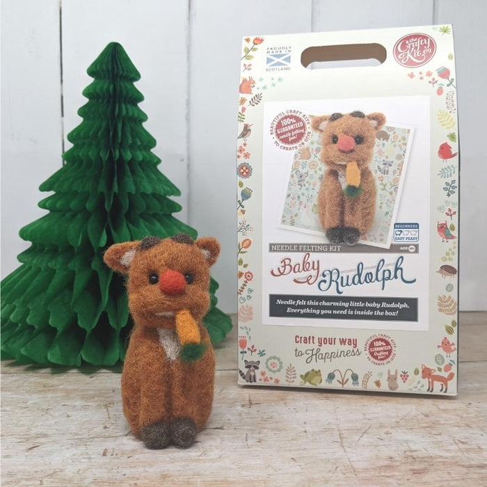 The Crafty Kit Co Baby Rudolph Needle Felting Kit