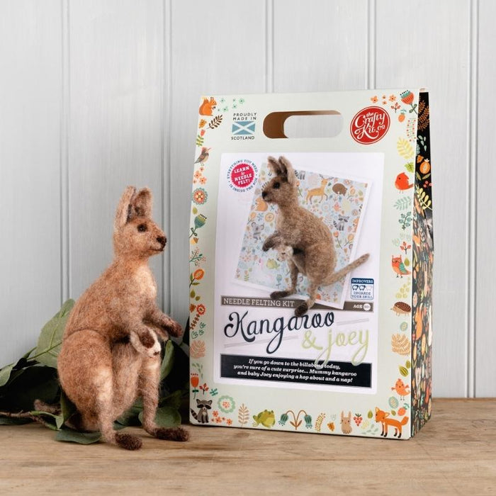 The Crafty Kit Co Kangaroo & Joey Needle Felting Kit