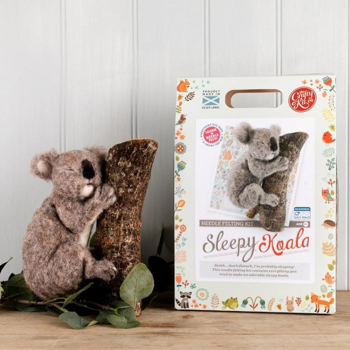 The Crafty Kit Co Sleepy Koala Needle Felting Kit