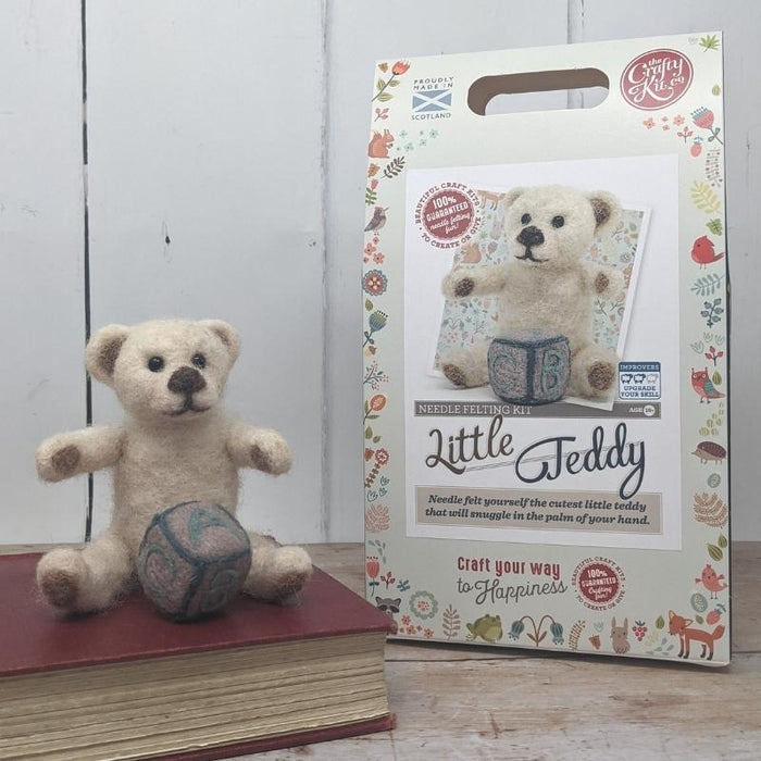 The Crafty Kit Co Little Teddy Needle Felting Kit