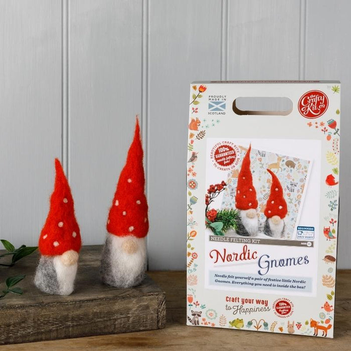 The Crafty Kit Co Nordic Gnomes Needle Felting Kit
