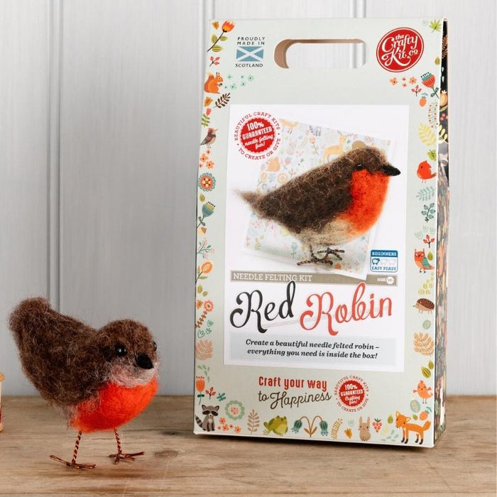 The Crafty Kit Co British Birds Red Robin Needle Felting Kit