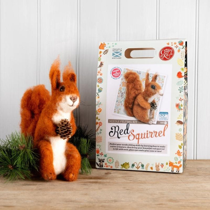 The Crafty Kit Co Highland Red Squirrel Needle Felting Kit