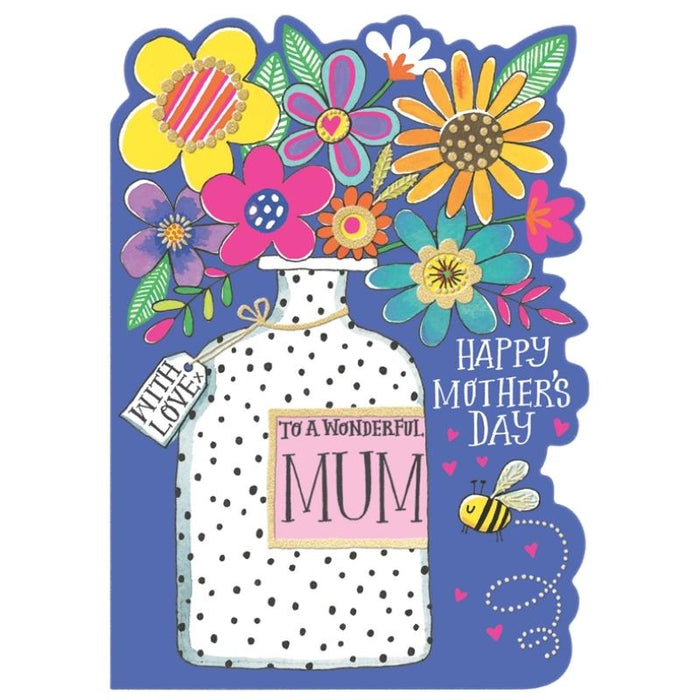 Happy Mother's Day Card - Vase of Flowers To A Wonderful Mum Design
