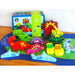 Dinosaur Island Giant Gift in a Tin has chunky wooden pieces and felt mats which provides great interactive play for all children aged 18 months +. When playtime is over, everything packs back neatly in the tin. There are thirteen colourful play pieces in total.  Tin size is 20.5 x 15 x 7.2cm.
