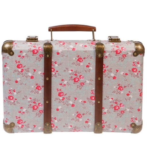 This vintage floral suitcase (Florence) is a celebration of classic floral patterns brought up to date with a delightful design. Designed with a unique retro floral print and details of brass on the fittings and fixtures. Complete with buckles and a handle for easy securing and transporting. Perfect for storing letters, crafts, stationery, cosmetics. A very pretty, feminine addition to your bedroom. Dimensions:  L37 x W25 x H9 cm. Weight:  761 g.