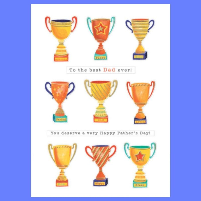 Father's Day Card with Trophies for The Best Dad Ever