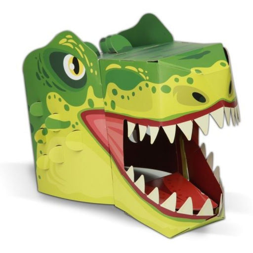 This fabulous green, T-Rex 3D full-head mask craft kit is so much fun to make and then use to pretend to be a T-Rex. Suitable for children and even many adults to wear. This self-build mask craft kit encourages the love of arts and crafts -the fun starts with making the mask by putting tabs into numbered slots and seeing the head take shape. Once put together, it's great fun becoming your favourite T-Rex! Suitable for Age 5+. Pack Size:  36.5 cm x 28 cm.