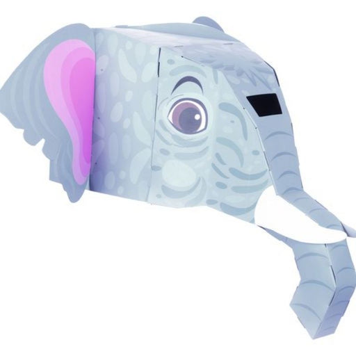 This fabulous grey, Elephant 3D full-head mask craft kit is so much fun to make and then use to pretend to be an Elephant. Suitable for children and even many adults to wear. This self-build mask craft kit encourages the love of arts and crafts -the fun starts with making the mask by putting tabs into numbered slots and seeing the head take shape. Once put together, it's great fun becoming your favourite Elephant! Suitable for Age 5+. Pack Size:  36.5 cm x 28 cm.