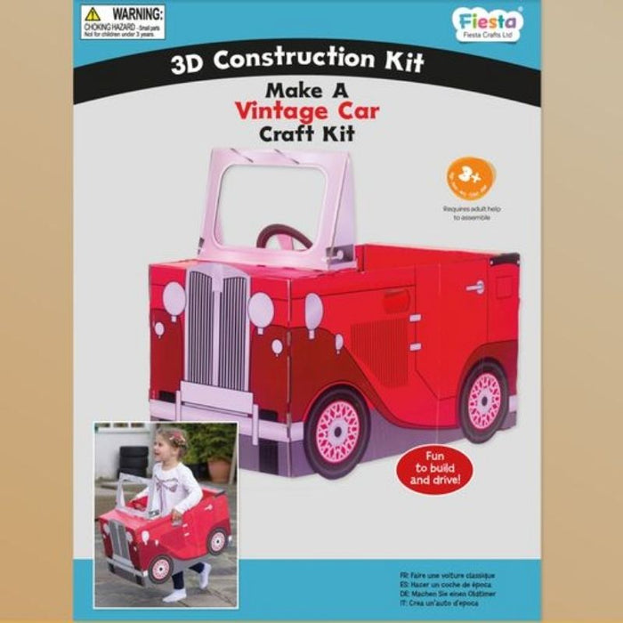 Make A Vintage Car Card Craft - Red (3D Construction Kit)