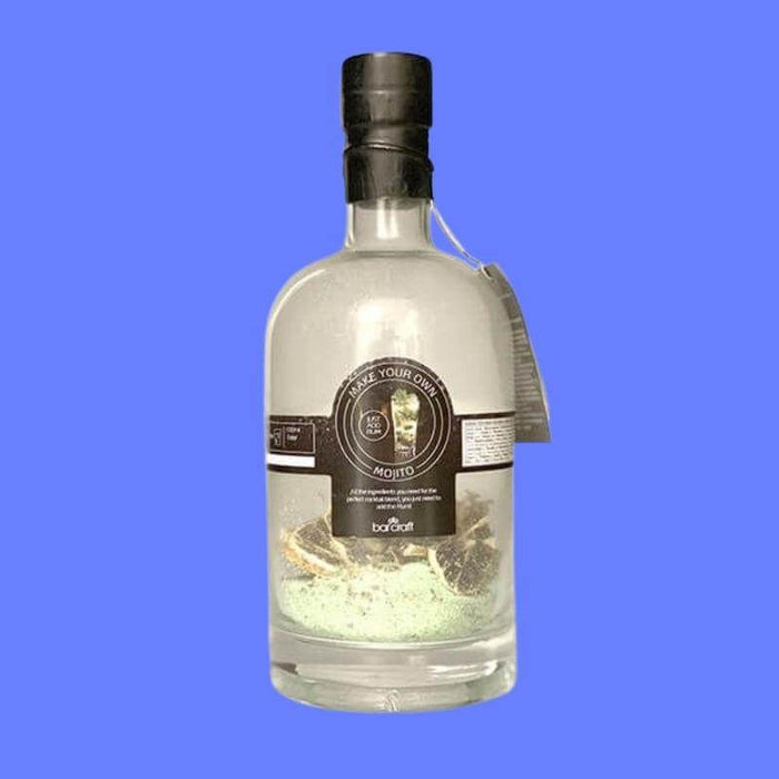 BarCraft Mojito Kit Gift Set with Glass Bottle, Cocktail Strainer and Ingredients