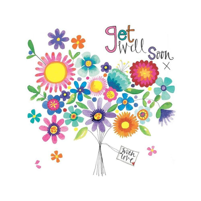  a Get Well Soon Card with Bouquet Design
