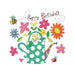  a Happy Birthday Card with Flowers in Watering Can Design