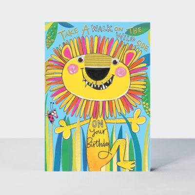 Happy Birthday Card with Lion Design