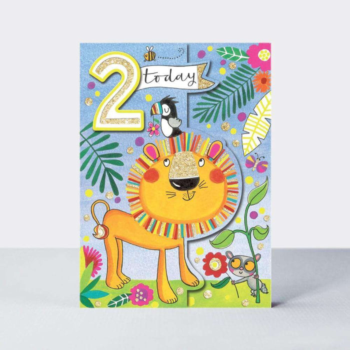 Happy 2nd Birthday Card with Lion Design