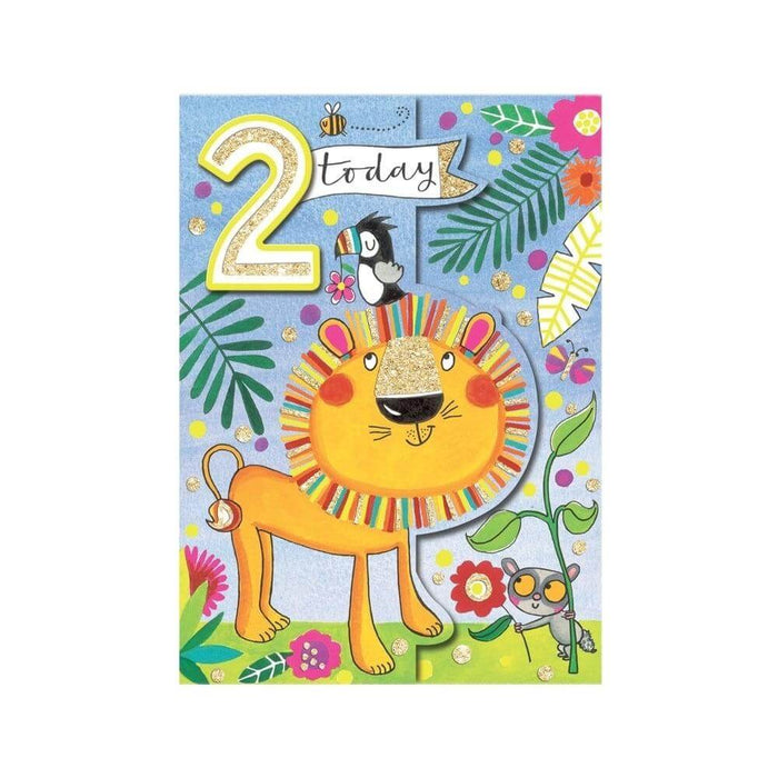 a Happy 2nd Birthday Card with Lion Design