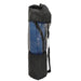 image of a blue yoga mat in a black semi see through carrying case.