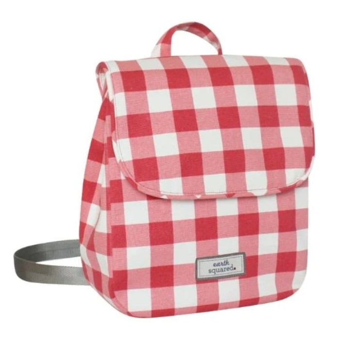 Chic and stylish, this Red & White Gingham backpack is a must have for Spring.  With adjustable backpack straps, top grab handle and zipped security pockets inside and out, it comes in four lovely, Spring colours. It measures 32 cm L x 26 cm W x 6 cm Depth when Empty or approx 12 cm Depth when Full. Materials - Outer 100% Cotton, polyester satin lining.