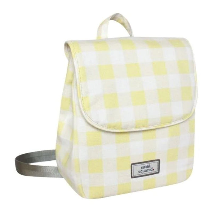Chic and stylish, this Yellow & White Gingham backpack is a must have for Spring. With adjustable backpack straps, top grab handle and zipped security pockets inside and out, it comes in four lovely, Spring colours. It measures 32 cm L x 26 cm W x 6 cm Depth when Empty or approx 12 cm Depth when Full. Materials - Outer 100% Cotton, polyester satin lining.