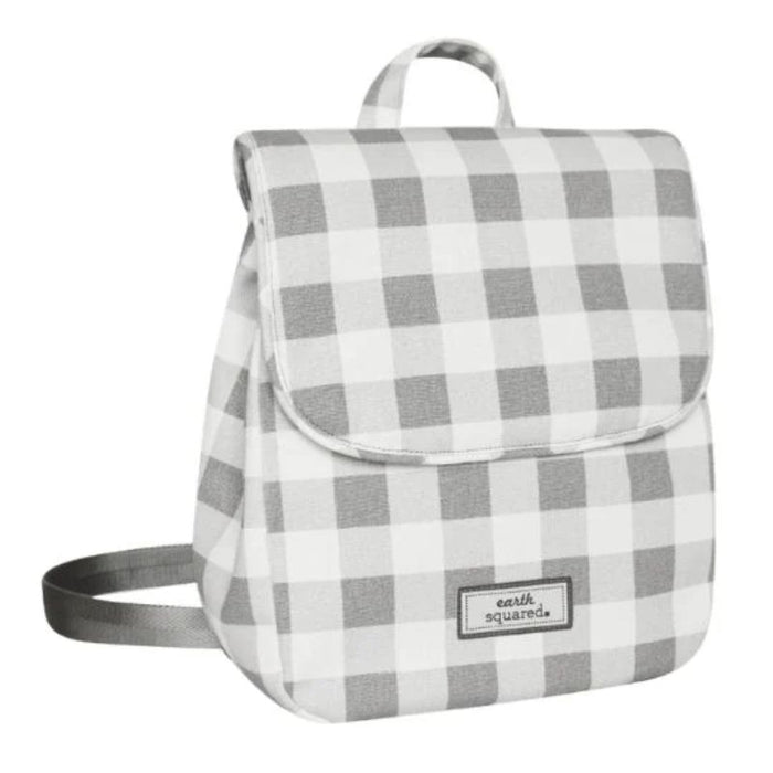 Chic and stylish, this Grey & White Gingham backpack is a must have for Spring. With adjustable backpack straps, top grab handle and zipped security pockets inside and out, it comes in four lovely, Spring colours. It measures 32 cm L x 26 cm W x 6 cm Depth when Empty or approx 12 cm Depth when Full. Materials - Outer 100% Cotton, polyester satin lining.