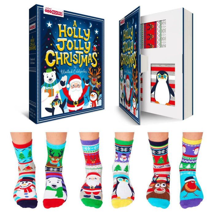 United Oddsocks A Holly Jolly Christmas Socks (Pack of 6 Children's Oddsocks)