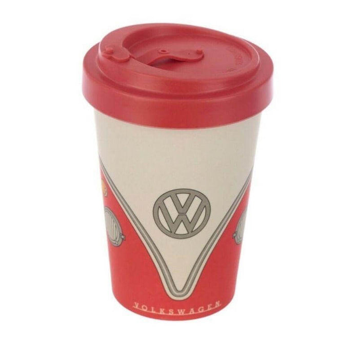 Red Volkswagen Campervan Bamboo Travel Mug