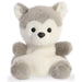 AN INCREDIBLY CUTE HUSKY PUP SOFT TOY WHICH IS SMALL ENOUGH TO FIT IN THE PALM OF YOUR HAND. tRADITIONAL GREY AND WHITE COLOURS FOR THE FAKE FUR.