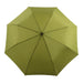 top down image of an open olive coloured umbrella