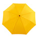 top down image of an open yellow coloured umbrella