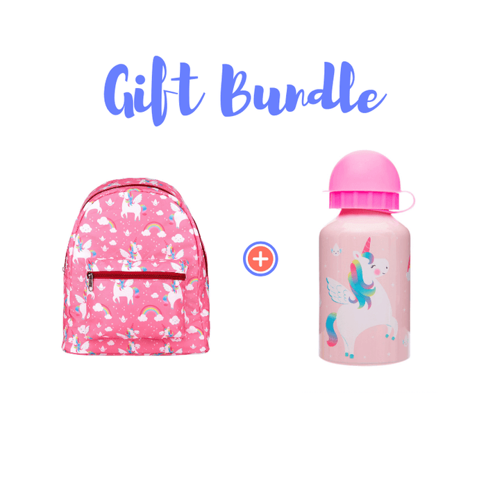 Unicorn Backpack & Water Bottle Gift Bundle