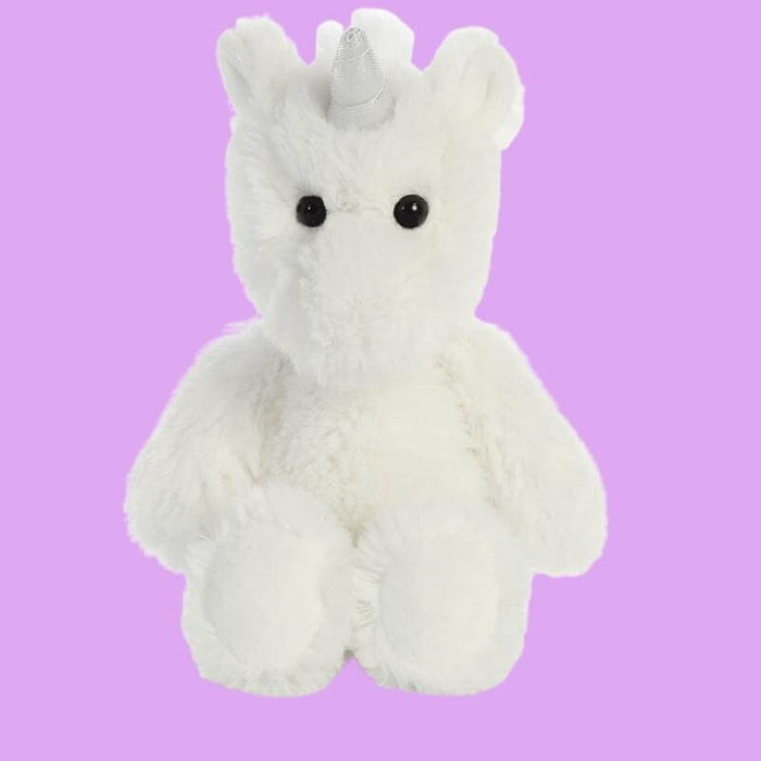 Soft White Plush Unicorn 8in